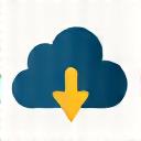 Icon of a cloud download symbol.